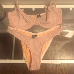 Triangle sparkle Lina blush top and bottom